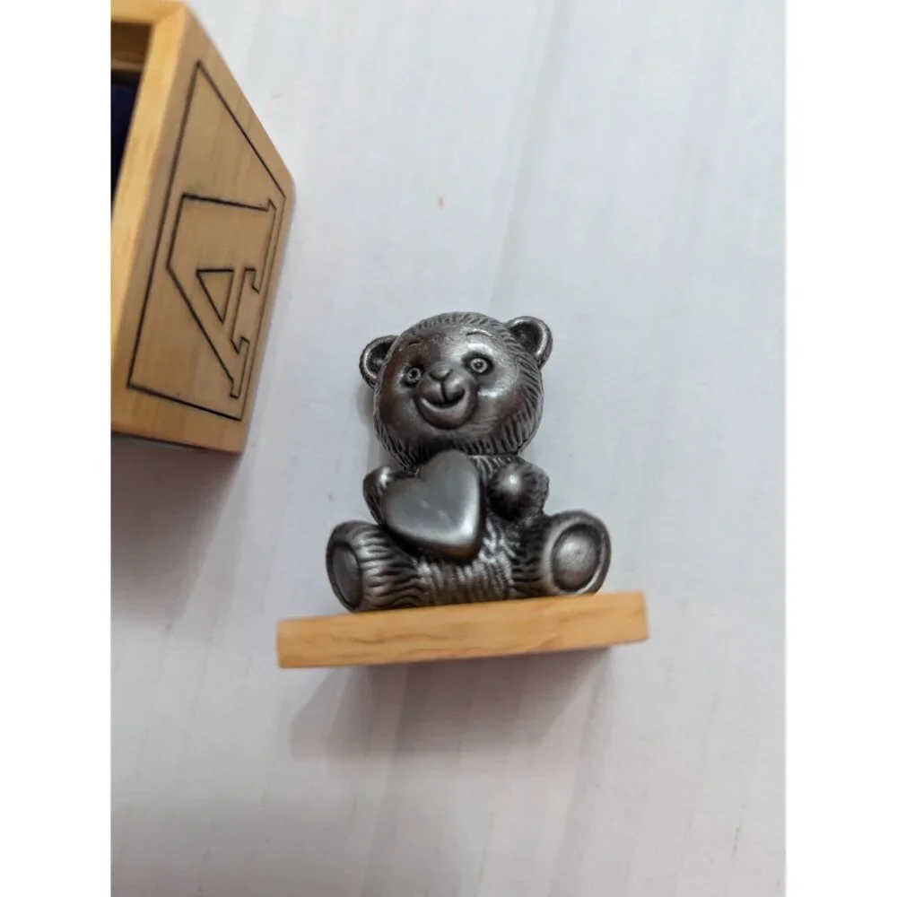 My First Tooth Pewter Bear ceramic‎ porcelian 23416 trinket box 3 in